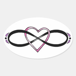 Sticker Ovale Design d'amour infini