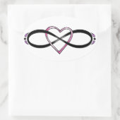 Sticker Ovale Design d'amour infini (Sac)
