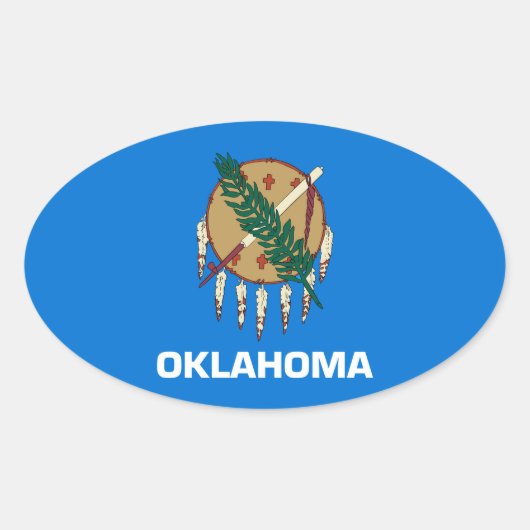 Sticker Ovale Design de l'Oklahoma State (Devant)
