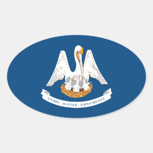 Sticker Ovale Design de Louisiana State Flag