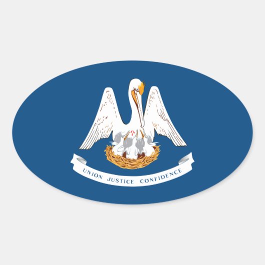 Sticker Ovale Design de Louisiana State Flag (Devant)