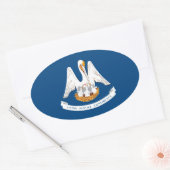 Sticker Ovale Design de Louisiana State Flag (Enveloppe)