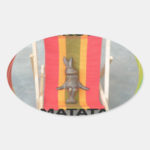 Sticker Ovale Design d'impression d'écran vectoriel de lapin rel