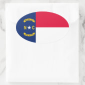 Sticker Ovale Design du drapeau de l'État de Caroline du Nord (Sac)