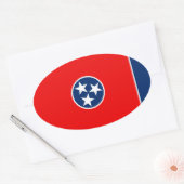 Sticker Ovale Design du drapeau d'état du Tennessee (Enveloppe)