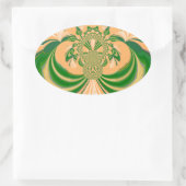 Sticker Ovale Design vert jaune. (Sac)