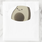 Sticker Ovale Dessin Avocado de style vintage (Sac)