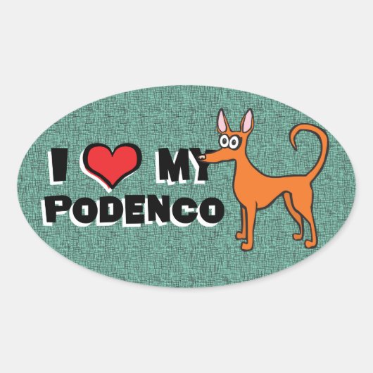 Sticker Ovale Dessin de Podendo (Devant)