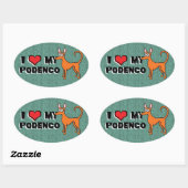 Sticker Ovale Dessin de Podendo (Feuille)