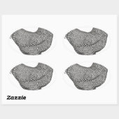 Sticker Ovale Dessin de poulet de roche de Plymouth (Feuille)