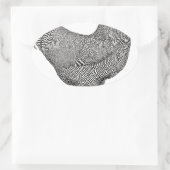 Sticker Ovale Dessin de poulet de roche de Plymouth (Sac)