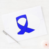 Sticker Ovale Dessin de ruban bleu (Enveloppe)
