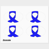 Sticker Ovale Dessin de ruban bleu (Feuille)