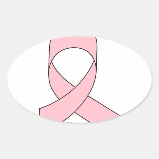 Sticker Ovale Dessin de ruban rose (Devant)