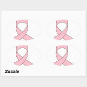 Sticker Ovale Dessin de ruban rose (Feuille)