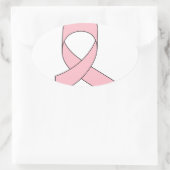 Sticker Ovale Dessin de ruban rose (Sac)