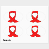 Sticker Ovale Dessin de ruban rouge (Feuille)