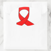 Sticker Ovale Dessin de ruban rouge (Sac)