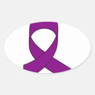Sticker Ovale Dessin de ruban violet
