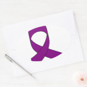 Sticker Ovale Dessin de ruban violet (Enveloppe)
