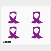 Sticker Ovale Dessin de ruban violet (Feuille)