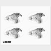 Sticker Ovale Dessin Goshawk (Feuille)