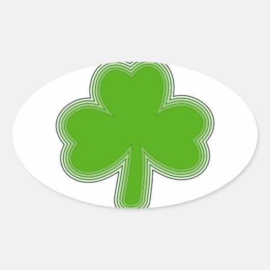 Sticker Ovale Dessin Shamrock de Saint Patrick (Devant)