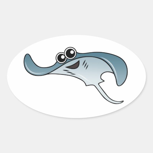 Sticker Ovale Dessin Stingray (Devant)