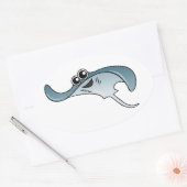 Sticker Ovale Dessin Stingray (Enveloppe)