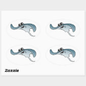 Sticker Ovale Dessin Stingray (Feuille)