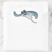 Sticker Ovale Dessin Stingray (Sac)