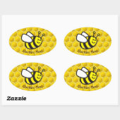 Sticker Ovale Dessin sur les abeilles (Feuille)
