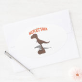 Sticker Ovale Dessin T-Rex Bigfoot (Enveloppe)