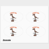 Sticker Ovale Dessin T-Rex Bigfoot (Feuille)
