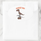 Sticker Ovale Dessin T-Rex Bigfoot (Sac)