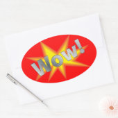 Sticker Ovale Dessin WOW (Enveloppe)