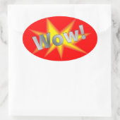 Sticker Ovale Dessin WOW (Sac)