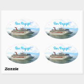 Sticker Ovale Destination Sunshine Bon Voyage (Feuille)