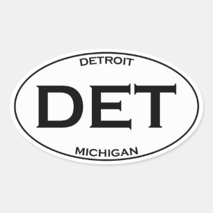 Sticker Ovale DET - Detroit Michigan