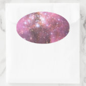 Sticker Ovale Détail du NGC 346 en rose (Sac)