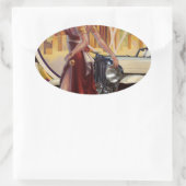 Sticker Ovale Detroit, Michigan | Ville automobile (Sac)