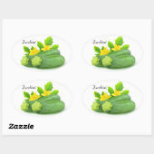 Sticker Ovale Deux courgettes (Feuille)
