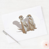 Sticker Ovale deux génies avec des ombres (Enveloppe)