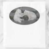 Sticker Ovale Deux oursons polaires (Sac)