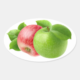 Sticker Ovale Deux pommes