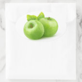 Sticker Ovale Deux pommes vertes (Sac)