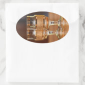 Sticker Ovale Deux verres d'or (Sac)