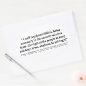 Sticker Ovale Deuxième amendement à la Constitution des États-Un (Enveloppe)