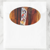 Sticker Ovale Développement de Kandinsky dans la peinture Abstra (Sac)