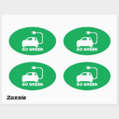 Sticker Ovale Devenez écolo ~ Conduite de voitures électriques (Feuille)
